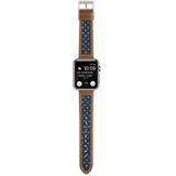 Canvas lederen horlogeband voor Apple Watch Series 7 41mm / 6 & SE & 5 & 4 40mm / 3 & 2 & 1 38mm