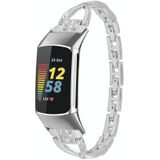 Voor Fitbit Charge 5 diamanten metalen horlogeband