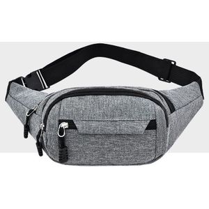Pure Color Multi-function Pockets Waterproof Chest Bag Waist Crossbody Sports Bag (Grey)