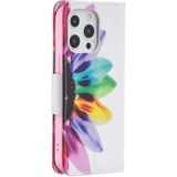 Colored Drawing Pattern Horizontal Flip Leather Case with Holder & Card Slots & Wallet For iPhone 13 Pro(Sunflower)