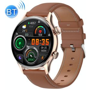 Ochstin 5HK8 Pro 1 36 inch rond scherm Bloedzuurstof Bloeddrukbewaking Bluetooth Smart Watch  band: leer