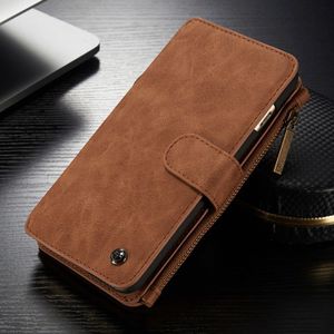 CaseMe for iPhone 6 Plus & 6s Plus Multifunctional Leather Billfold with Detachable Magnetic PC Protective Case & 13 Card Slots & 1 Photo Frames & 1 Zipper Wallet & 2 Magnetic Clasps & Holder(Brown)