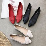 Spring And Summer Cowhide Shoes With Thick Heel Mid-Heel For Women  Size: 37(Red)