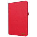 Voor Samsung Galaxy Tab A7 (2020) Horizontale Flip TPU + Fabric PU Lederen beschermhoes met kaartslots & houder(rood)