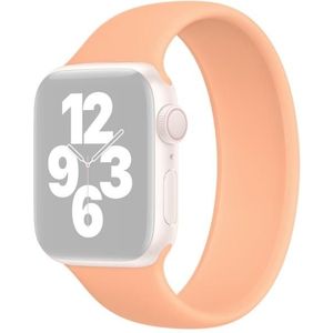 Voor Apple Watch Series 7 41mm / 6 & SE & 5 & 4 40mm / 3 & 2 & 1 38mm Solid Color Elastische Siliconen Vervanging Polsriem Horlogeband  Grootte: S 130mm (Cantaloupe)