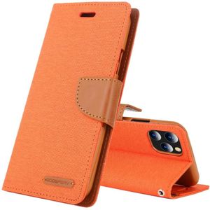 For iPhone 11 Pro Max MERCURY GOOSPERY CANVAS DIARY Canvas Texture Horizontal Flip Leather Case with Card Slots & Wallet & Holder(Orange)