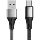 JOYROOM S-0230N1 N1 Series 0.2m 3A USB to Micro USB Data Sync Charge Cable(Black)