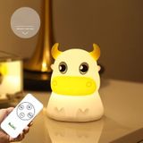 Colorful Dull Cow Silicone Night Light Led Creative Dream Bedroom Bedside Patted With Sleeping Lights  Style:Remote Control