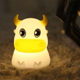 Colorful Dull Cow Silicone Night Light Led Creative Dream Bedroom Bedside Patted With Sleeping Lights  Style:Remote Control