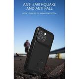 Love Mei Metal Shockproof Waterdicht Dustichte Beschermende telefoon Case voor iPhone 13 Pro (Black)