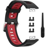 For Huawei Watch Fit Two-color Silicone Replacement Strap Watchband(Black+Red)