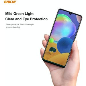 For Samsung Galaxy A31 ENKAY Hat-Prince 0.26mm 9H 6D Curved Full Screen Eye Protection Green Film Tempered Glass Protector