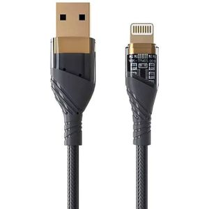 2.4A USB naar 8-pins transparante datakabel voor snel opladen  lengte: 1m