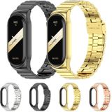 Voor Xiaomi Mi Band 8 Mijobs CS Case Bamboo Buckle Metal Watch Band