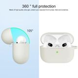 Thicken Silicone Round Bottom Earphone Protective Case with Hook For AirPods 3(Beige)