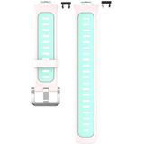 For Huawei Watch Fit Two-color Silicone Replacement Strap Watchband(Pink+Teal)