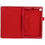 For Lenovo Tab M7 Litchi Texture Solid Color Horizontal Flip Leather Case with Holder & Pen Slot(Red)