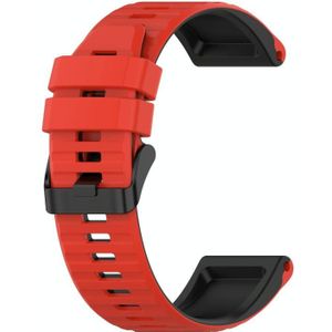Voor Garmin Fenix 6x 26mm Silicone Mixing Color Watch Strap (Red + Black)