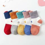 10 Pairs Spring And Summer Children Socks Combed Cotton Tube Socks S(Wide Stripes Ear)
