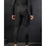 Fake Two Piece Fitness Leisure Stretch Quick Drying Pants (Kleur: Black Size: XXL)