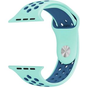 For Apple Watch Series 1 & Series 2 & Nike+ Sport 38mm Fashionable Classical Silicone Sport Watchband(Green + Blue)