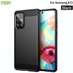 For Samsung Galaxy A72 5G/4G MOFI Gentleness Series Brushed Texture Carbon Fiber Soft TPU Case(Black)