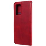 For OPPO Reno6 5G Fashion Calf Texture Zipper Horizontal Flip Leather Case with Holder & Card Slots & Wallet(Red)