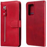 For OPPO Reno6 5G Fashion Calf Texture Zipper Horizontal Flip Leather Case with Holder & Card Slots & Wallet(Red)