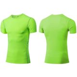 Stretch Quick Dry Tight T-shirt Training Bodysuit (Kleur: Fluorescerende groene maat: S)