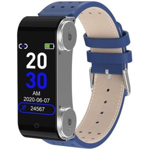 L890 1.14 inch TFT Color Screen Sports Bracelet with Bluetooth Headset  Support Call Reminder/Heart Rate Measurement/Blood Pressure Monitoring/Body Temperature Measurement(Blue)