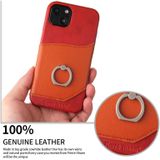 Fierre Shann olie wax textuur lederen achterkant case met 360 graden rotatie houder & kaart slot voor iPhone 13 mini