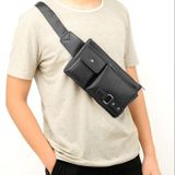 Universal Outdoor Men Shoulder Messenger Bags Retro Men Waist Bag  Size: L (27cm x 15cm x 1cm) (Black)