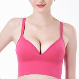 Wireless Sporty Shockproof Running Push Up Sports Bra  Size:XL(Rose Red)