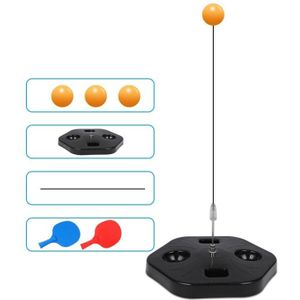 Single Table Tennis Trainer Elastic Flexible Shaft Fixed Ball Training Device  Specification: Black With Racket