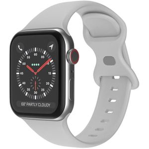 Butterfly Buckle Silicone Watch Band  Grootte: L voor Apple Watch Series 7 41 mm / 6 & SE & 5 & 4 40mm / 3 & 2 & 1 38 mm (Cloud Gray)