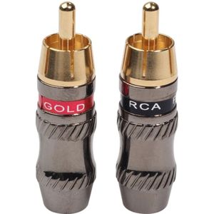 REXLIS TR026 2 PCS RCA Male Plug Audio Jack Gold Plated Adapter for DIY Audio Cable & Video cable