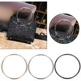 2 Pairs Metal Round Bag Handbag Frame Bag Accessories(Silver A Pair)