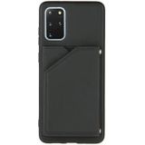 For Samsung Galaxy S20+ Skin Feel PU + TPU + PC Back Cover Shockproof Case with Card Slots & Holder & Photo Frame(Black)