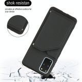 For Samsung Galaxy S20+ Skin Feel PU + TPU + PC Back Cover Shockproof Case with Card Slots & Holder & Photo Frame(Black)