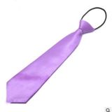 10 PCS Solid Color Casual Rubber Band Lazy Tie for Children(violet)