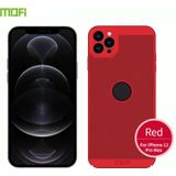 MOFi Honeycomb Texture Breathable PC Shockproof Protective Back Cover Case For iPhone 12 Pro Max(Red)
