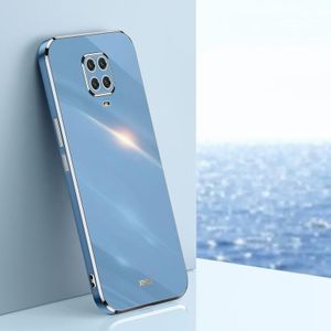 Voor Xiaomi Redmi Note 9S Xinli Rechte 6D Plating Gold Edge TPU Shockproof Case (Celestial Blue)