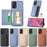 Voor OPPO A74 5G koolstofvezel magnetische kaart tas telefoonhoes