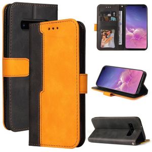 For Samsung Galaxy S10+ Business Stitching-Color Horizontal Flip PU Leather Case with Holder & Card Slots & Photo Frame(Orange)