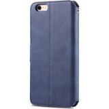 For iPhone 6 Plus / 6s Plus AZNS Calf Texture Magnetic Horizontal Flip PU Leather Case with Holder & Card Slots & Photo Frame(Blue)