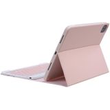 C-11B Detachable Candy Color Bluetooth Keyboard Leather Case with Pen Slot & Holder for iPad Pro 11 inch 2021 (Pink)