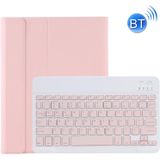 C-11B Detachable Candy Color Bluetooth Keyboard Leather Case with Pen Slot & Holder for iPad Pro 11 inch 2021 (Pink)