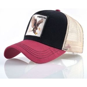Cotton Embroidered Animal Baseball Cap(Red2 Eagle)