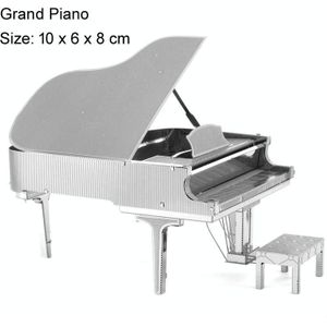 3 PCS 3D Metal Assembly Musical Instrument Model DIY Puzzel Speelgoed  Stijl: Piano