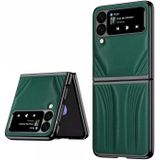 For Samsung Galaxy Z Flip3 5G GKK Car Design PC+ Leather Texture Phone Case(Green)